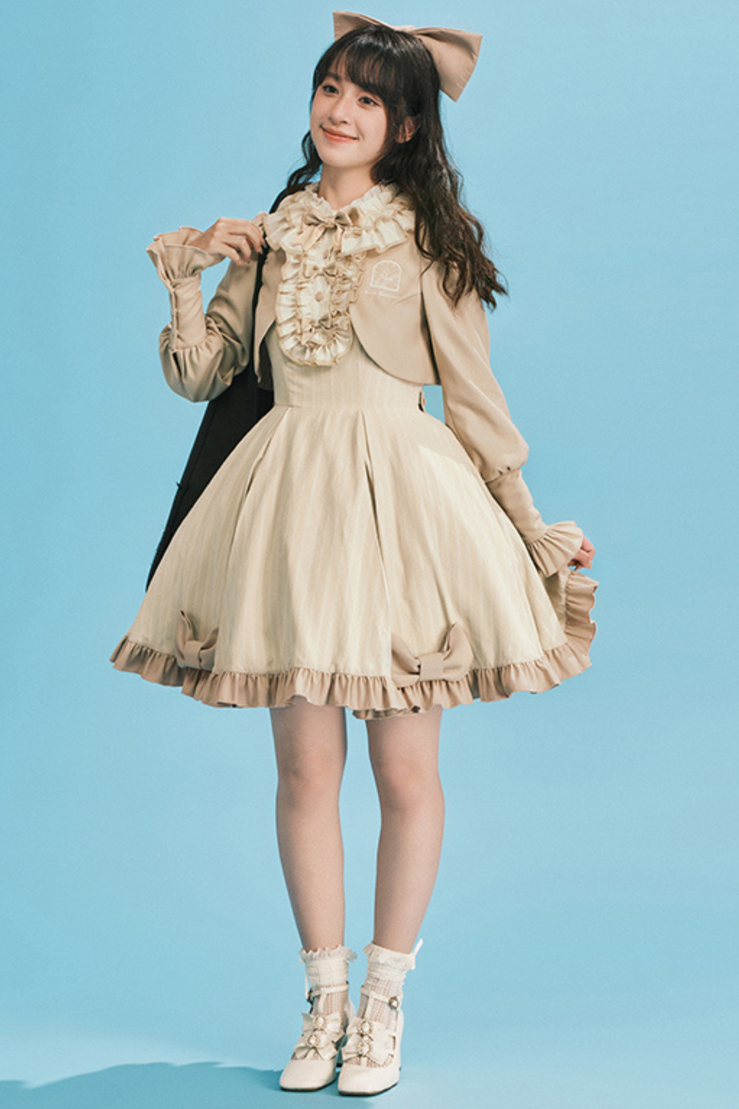 [pre-order] Retro College Lolita Dress + Sweet Ribbon Set