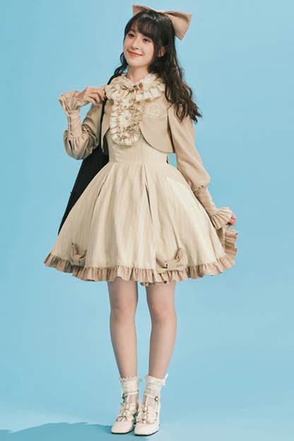 [pre-order] Retro College Lolita Dress + Sweet Ribbon Set