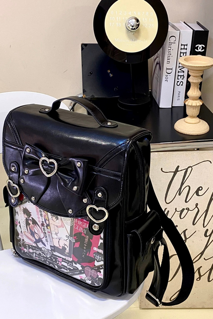 Ring Heart Ribbon Leather Ita Bag