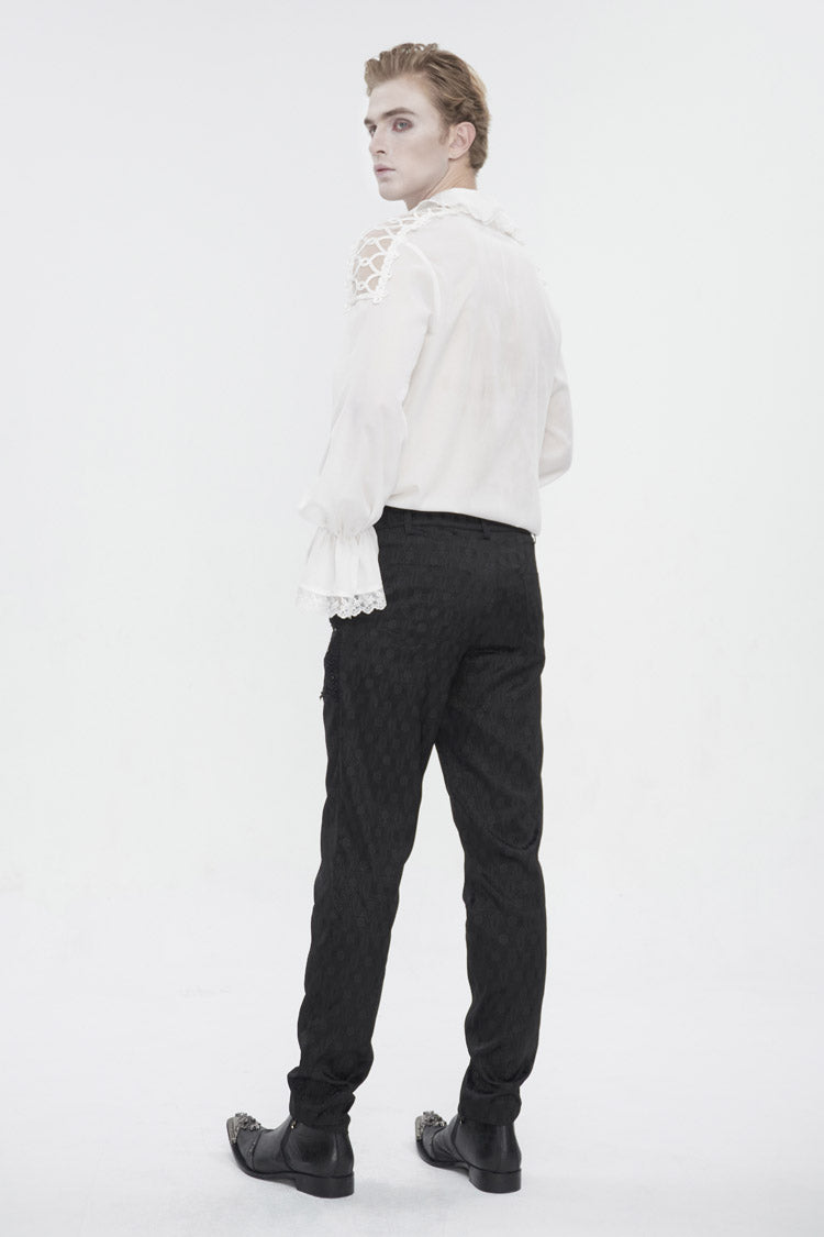 White Ruffled Collar Puff Sleeved Gothic Shirt
