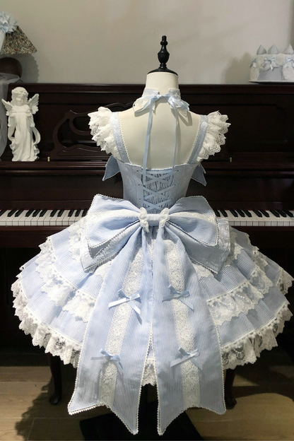 [pre-order] Princess Ballet Tiered Lolita Dress + Headband + Necklace + Sleeves + Tail