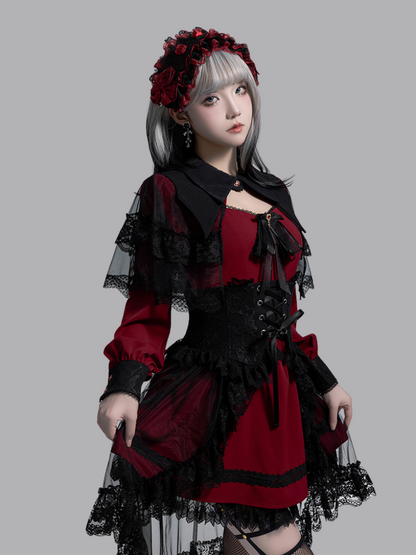 Vampire Princess Sp Dress + Corset Tulle Lace Skirt