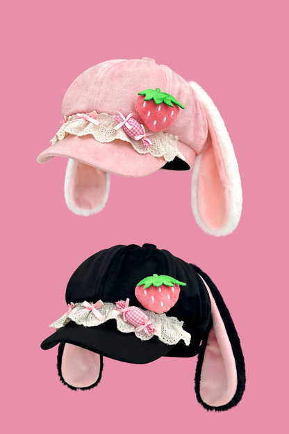Rabbit Ear Strawberry Hat
