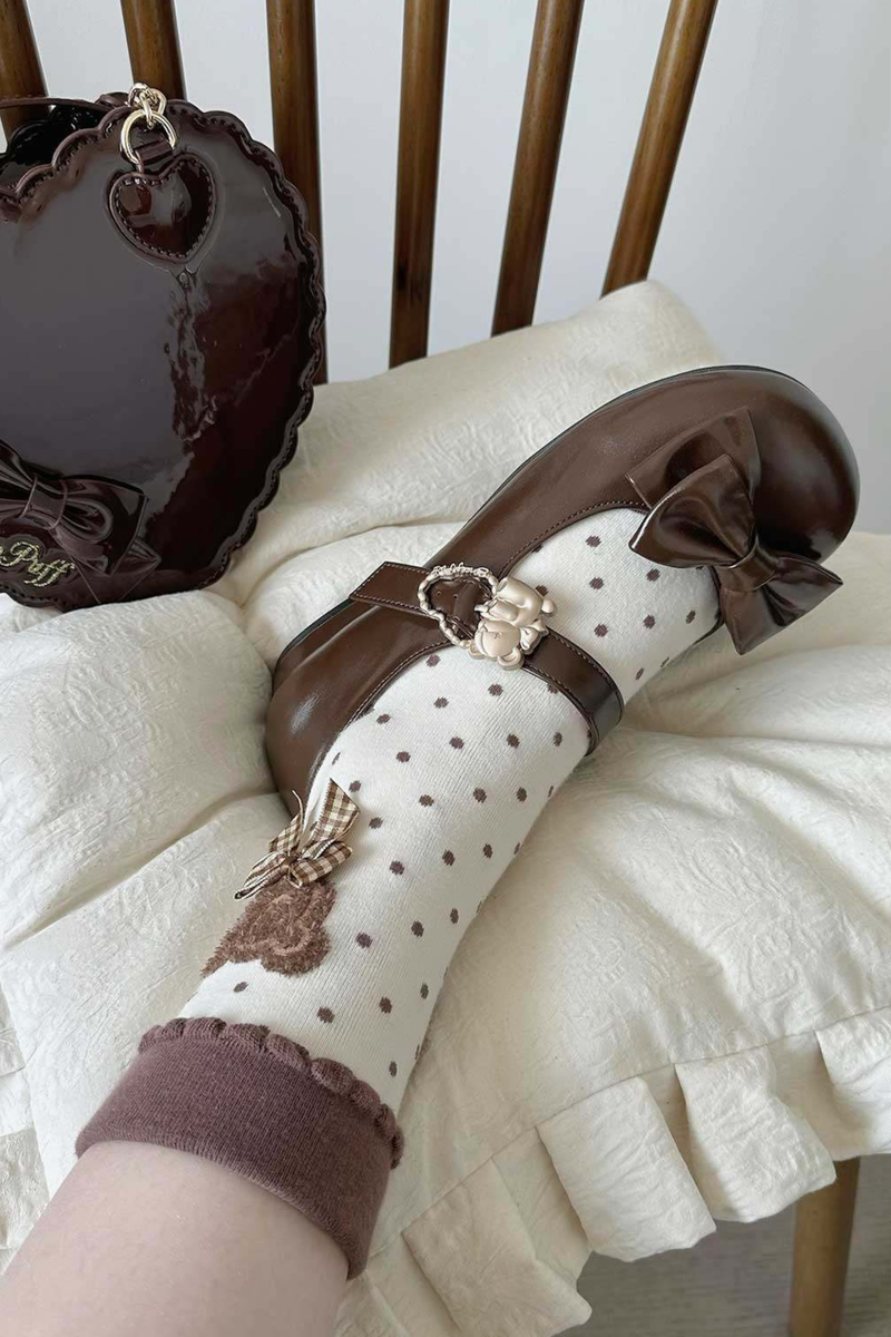 Glossy Color Ribbon Shoes