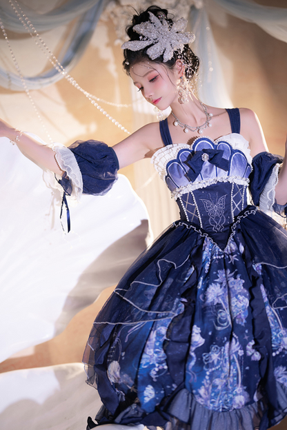 Strap Cherry Love Lolita Jsk + Wrist Sleeves + Necklace