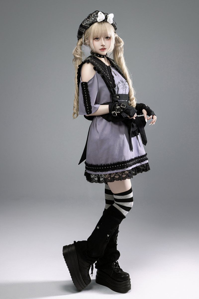 Witch Apprentice Subculture T-shirt Dress + Suspender Apron