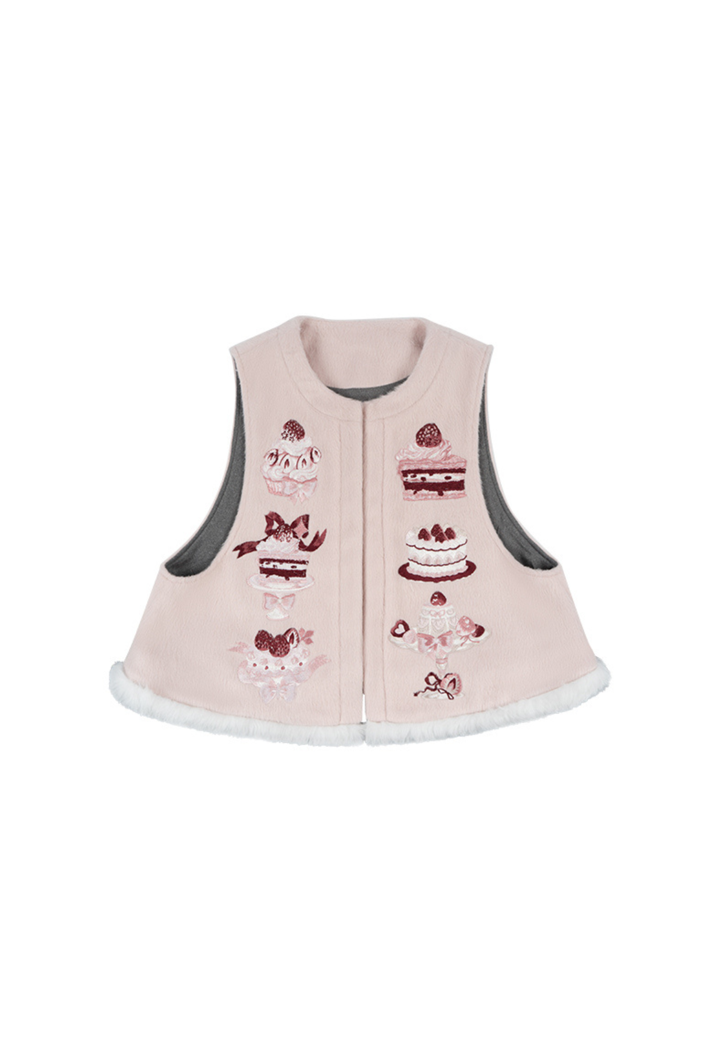 Strawberry Cake Preppy Style Vest + Top + Skirt