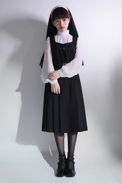 Gothic School Mantle + Top + Vest Dress