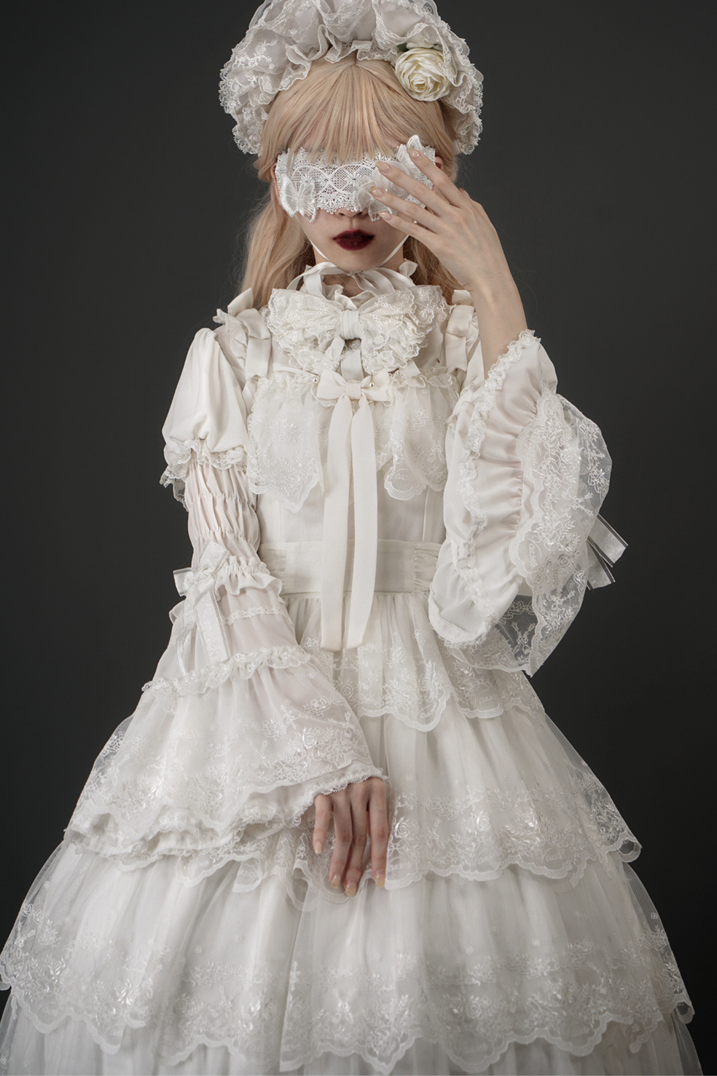 Flower Banquet Princess Sleeve Shirt + Ruffle Lolita Dress