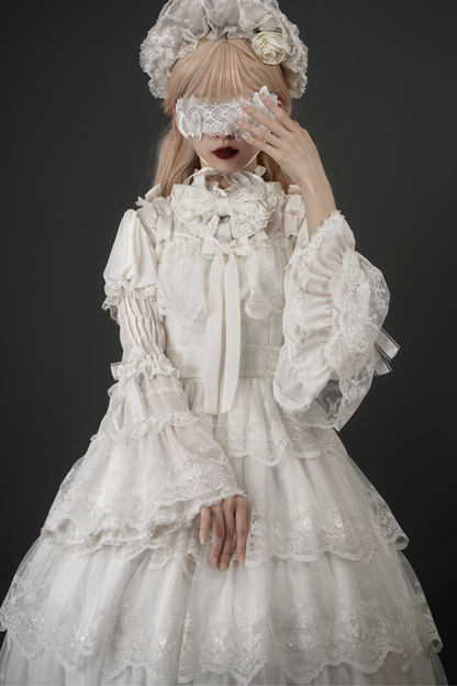 Flower Banquet Princess Sleeve Shirt + Ruffle Lolita Dress