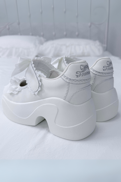 Sweet Girly Lace Ribbon Sneakers