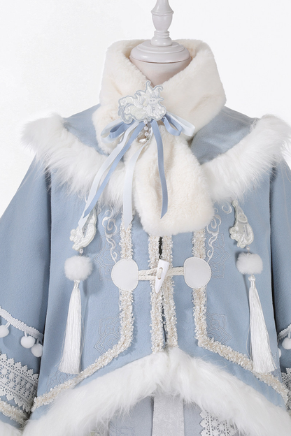 China Snow Lolita Jacket + Top + Skirt + Scarf