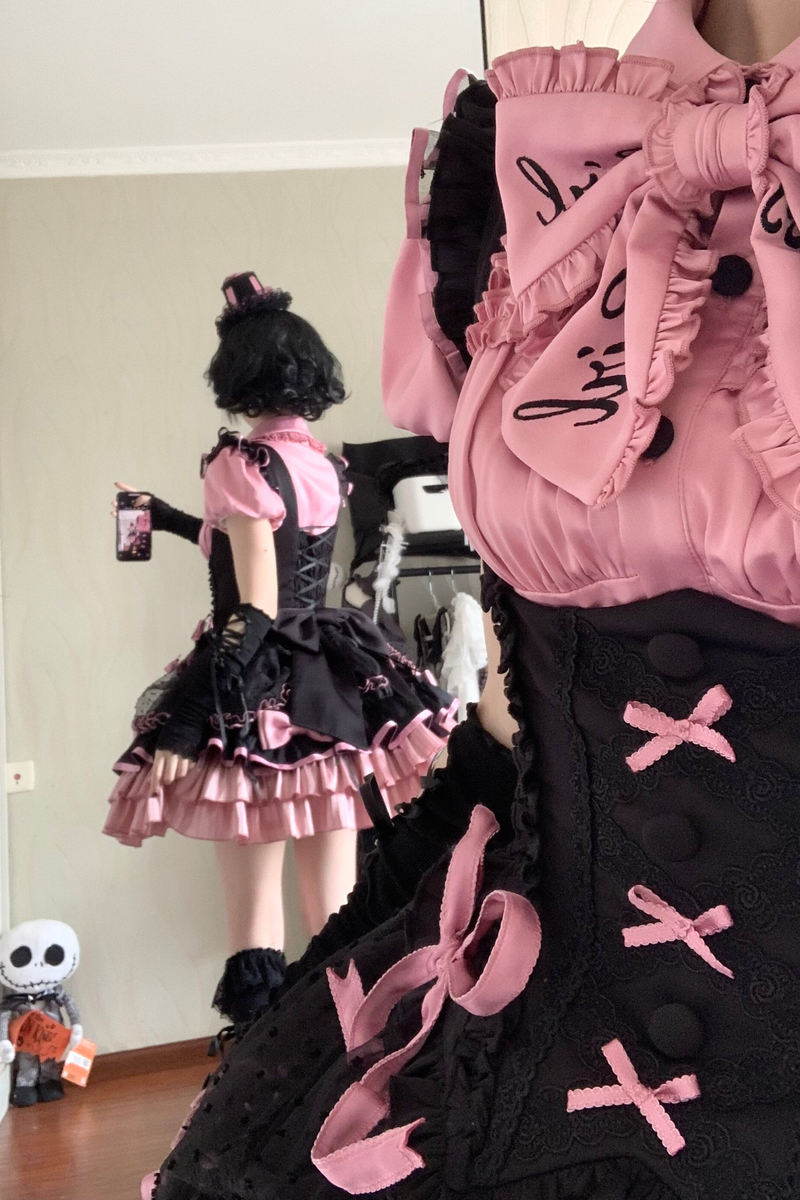 [pre-order Deadline: March 10] Candy Heartbeat Lolita Shirt + Jumper Skirt + Hat + Ribbon