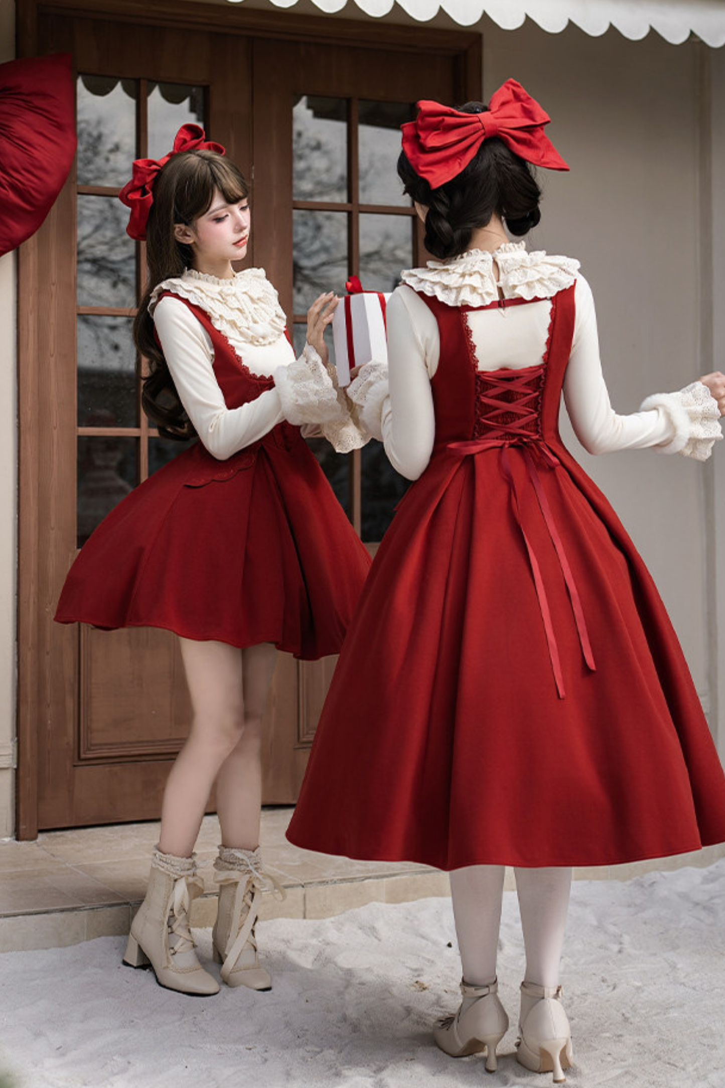 Velvet Rose Suspender Dress + Top + Bow