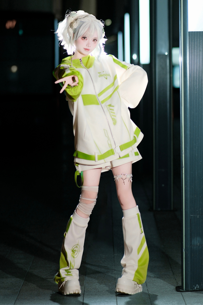 Cyber Subculture Jersey Jacket + Shorts + Leg Covers