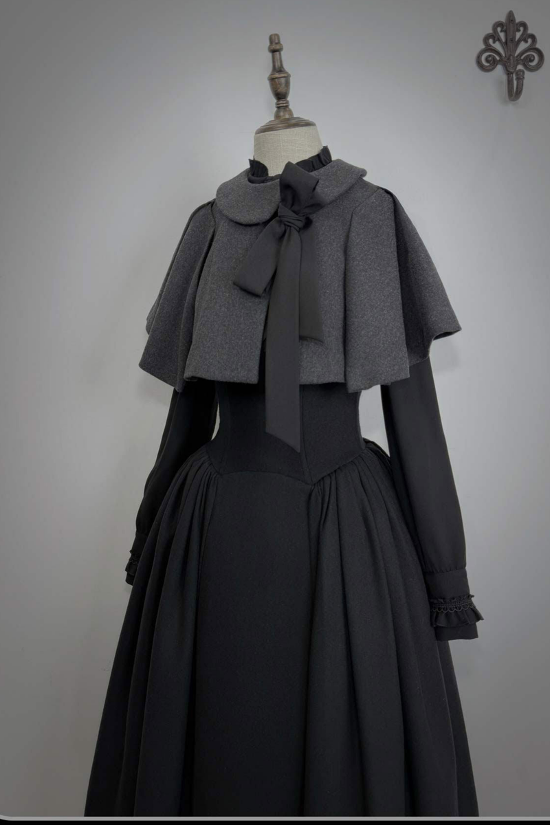 British Detective Lolita Coat + Cape + Skirt + Shirt + Bag + Brooch + Hat + Beret + Necklace
