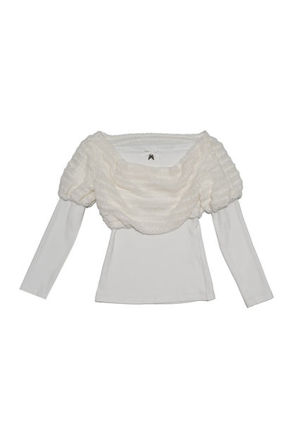 Draped Collar Whip Top