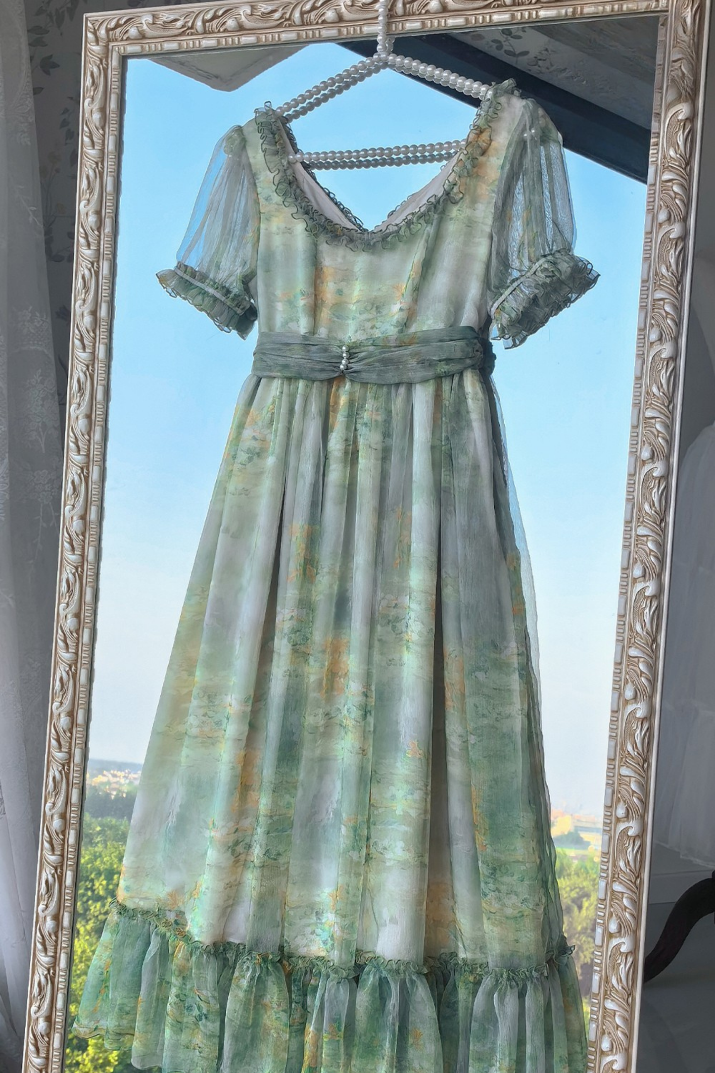 Marble Art High Waist Mark Lolita Dress