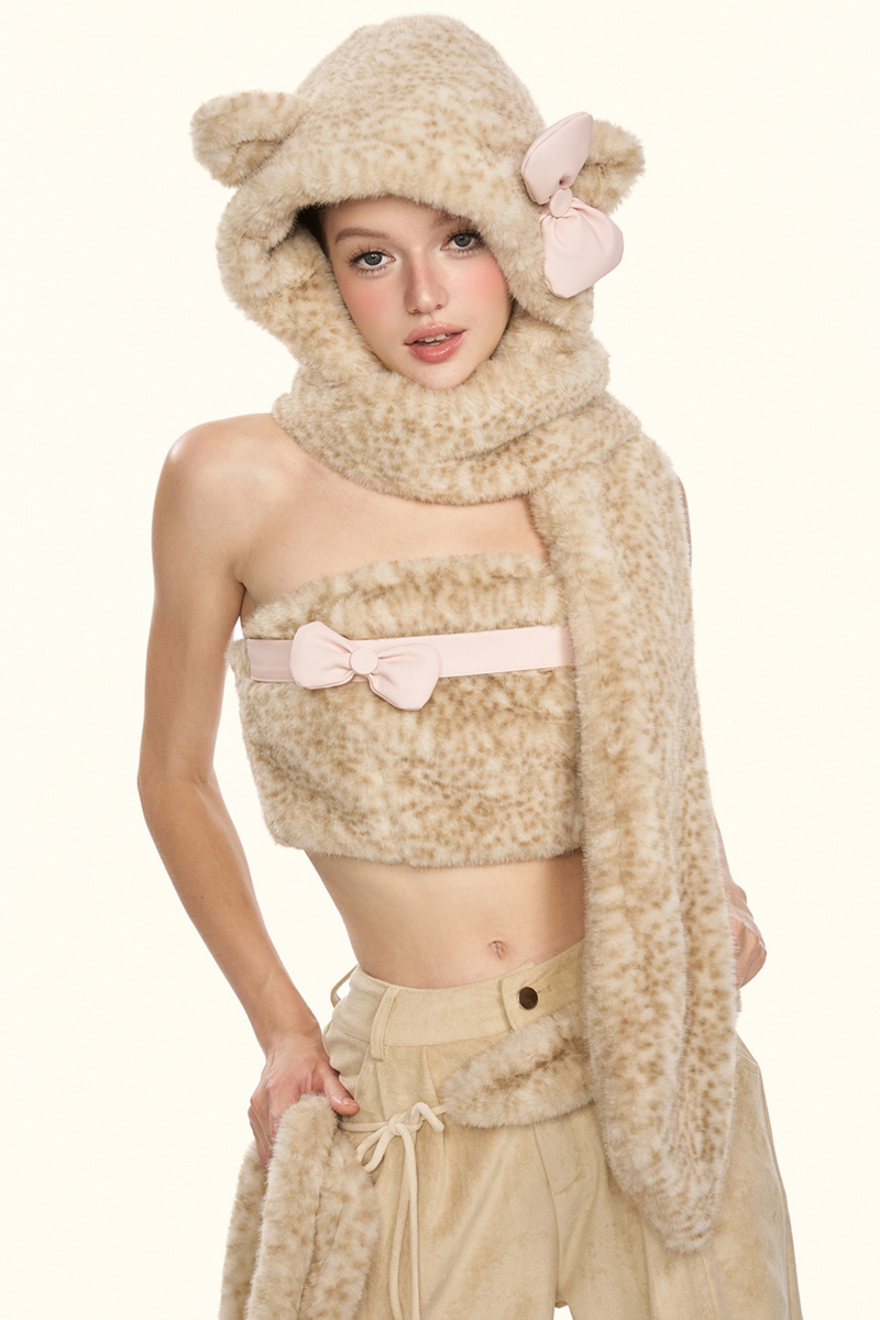 Little Milk Leopard Top + Pants + Hat + Belt