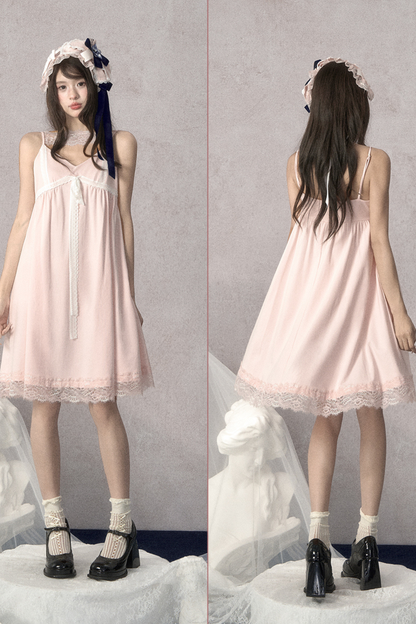 Sweet Chinese-style Suspender Dress