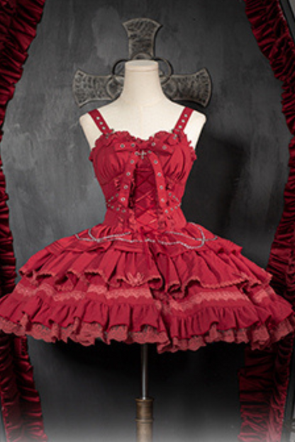 Contrast Cross Jsk Gothic Lolita Dress