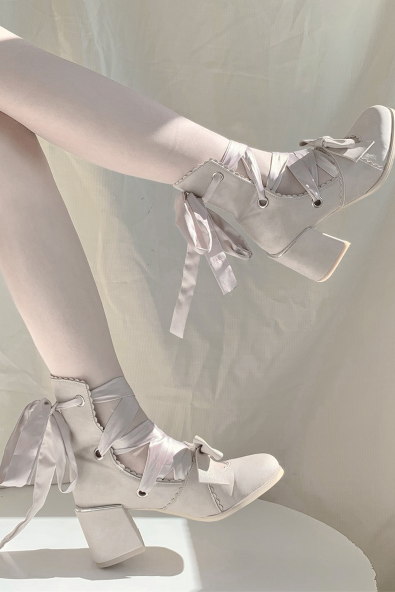Ribbon Lace-up Lolita Shoes