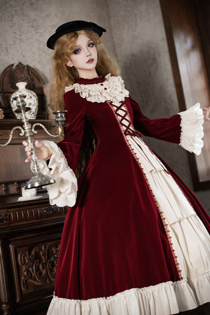 Classical Dress + Collar + Ribbon + Hat