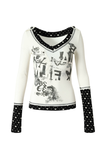 Retro Dark Patchwork Top