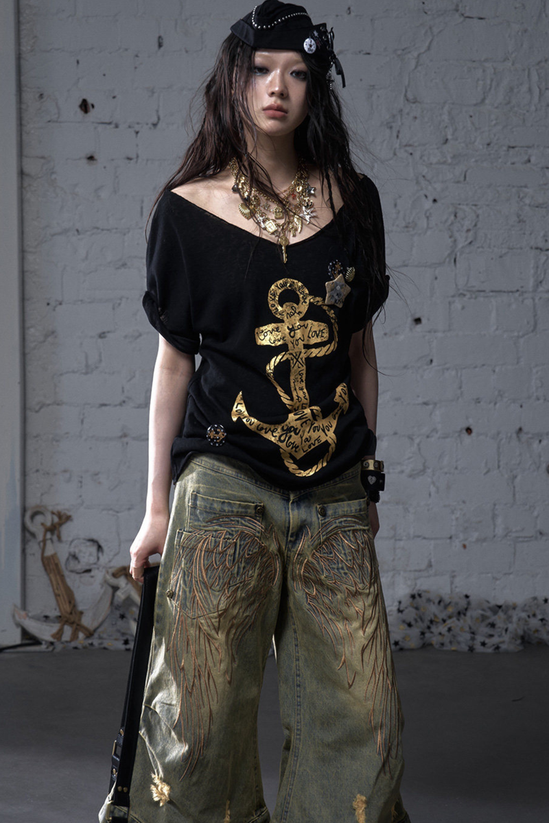 Y2k Tight Print Top