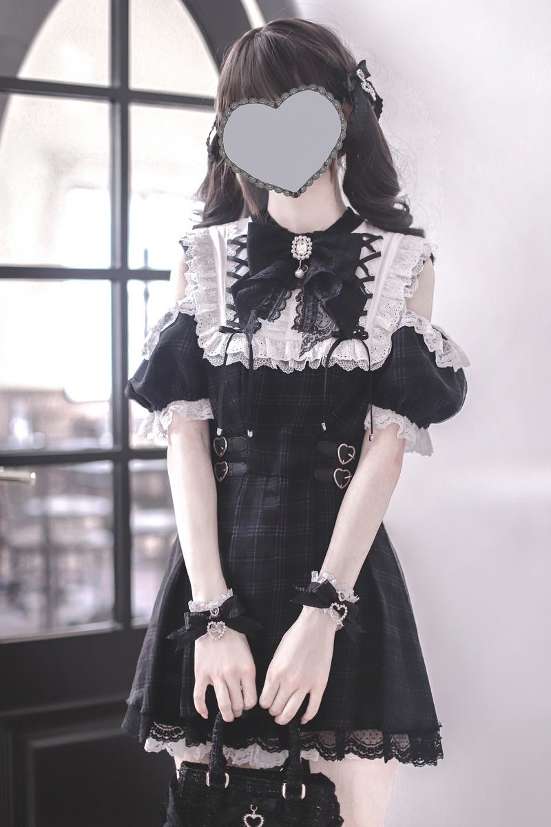 [pre-order] Angel Heart Checkered Dark Kawaii Dress