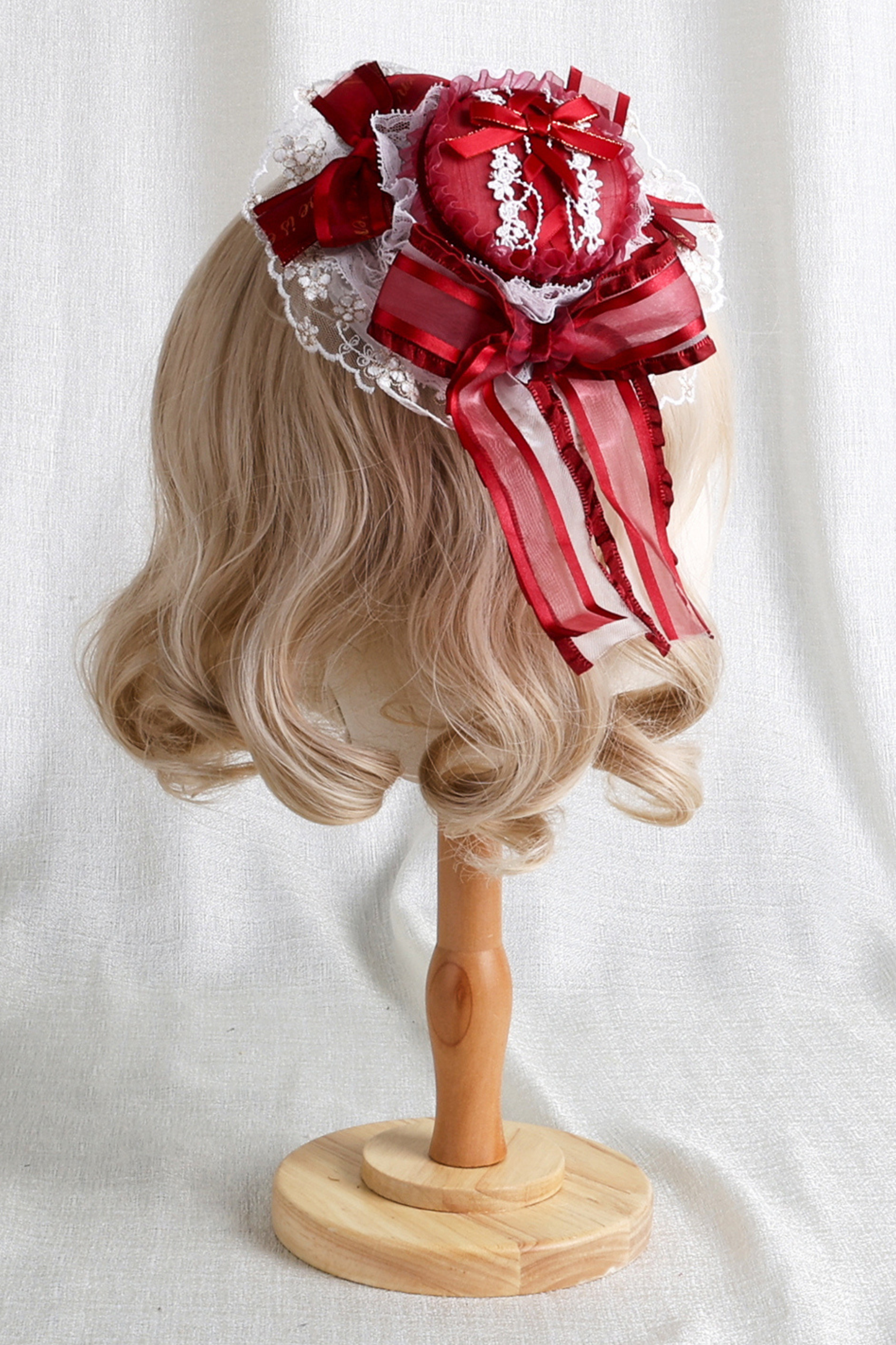 Rose Lace Lolita Bonnet + Hat + Hairband + Clip Hat + Crown