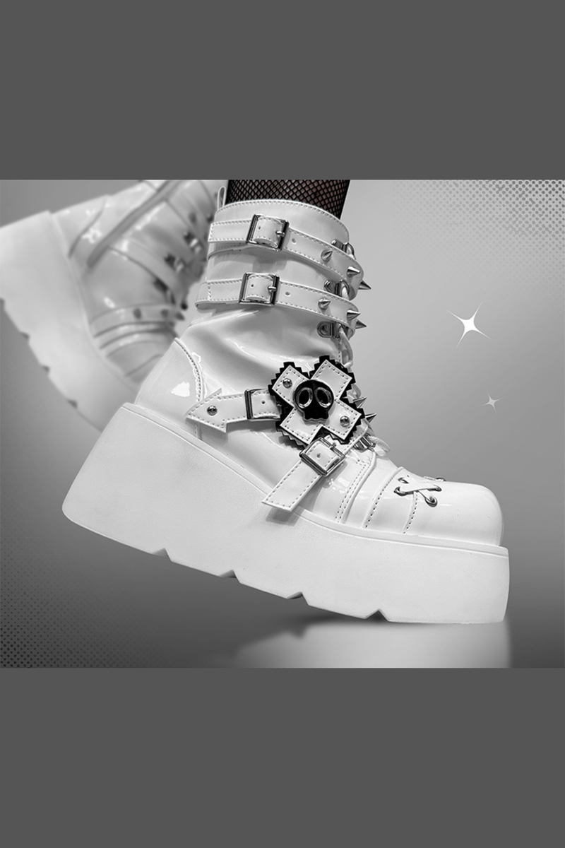Punk Cat Small Skull Boots