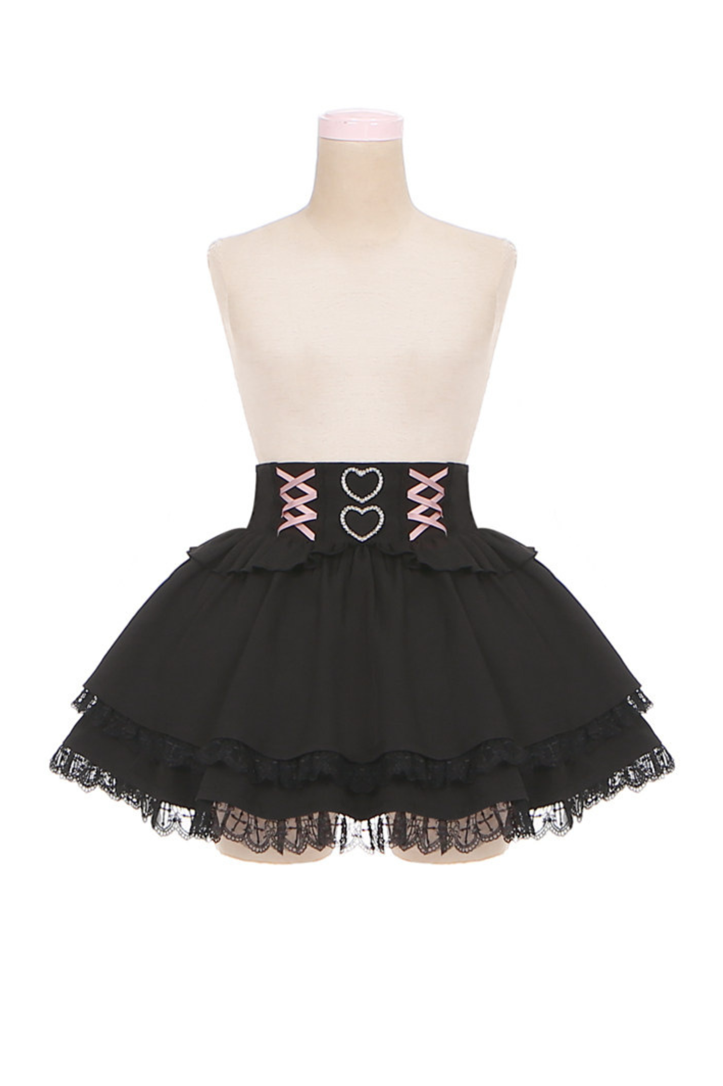 Lace Dark Shirt + Flare Skirt