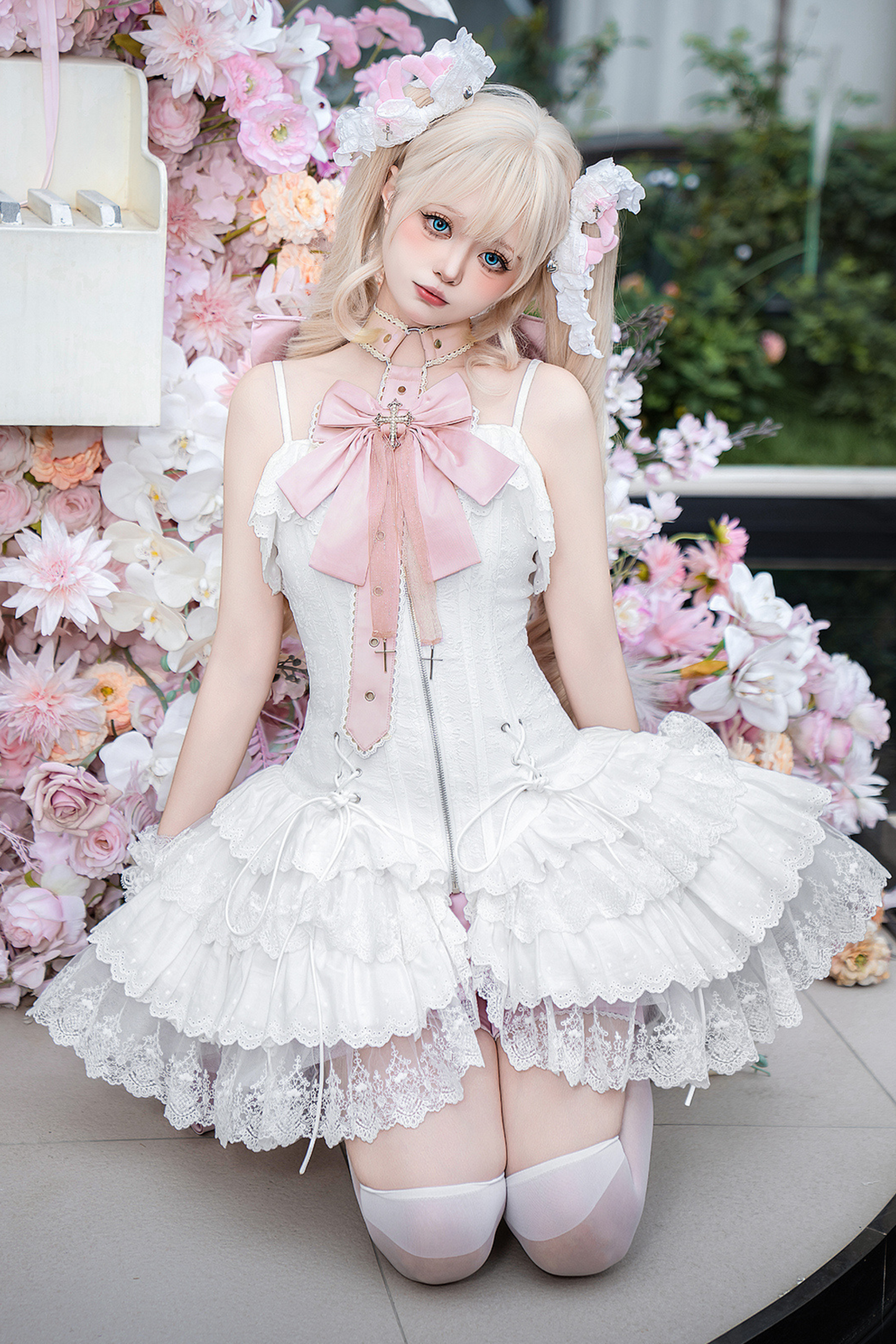 Ribbon Ballet Light Suspender Lolita Skirt Set