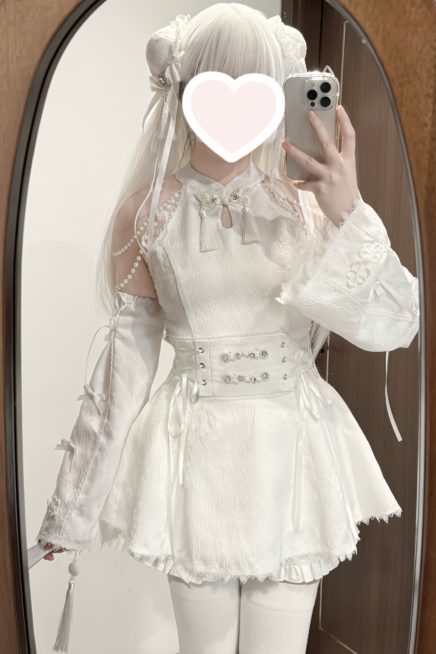 [reserved Item] Mine China Stand Top + Ruffle Pants + Accessories