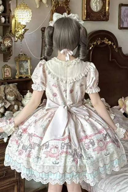 Cabinet Lolita Jumper Skirt + Dress + Brooch + Hairband + Bonnet + Apron + Hand Sleeves