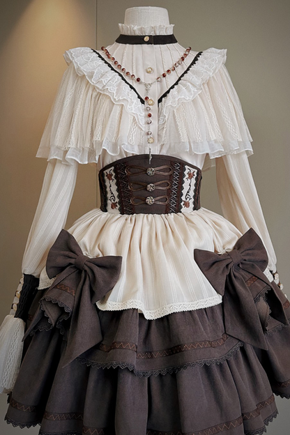 [pre-order] Lolita Shirt + Fishbone Corset Skirt