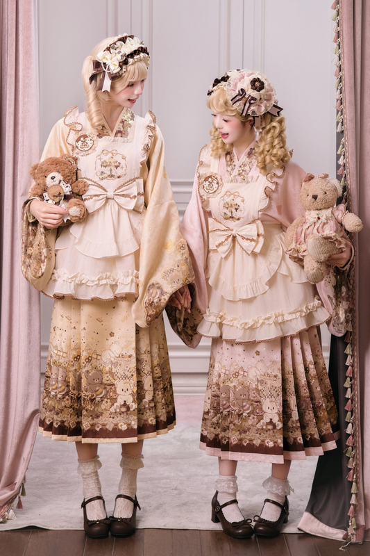 Little Bear Dessert House Dress + Skirt + Apron + Brooch + Overskirt