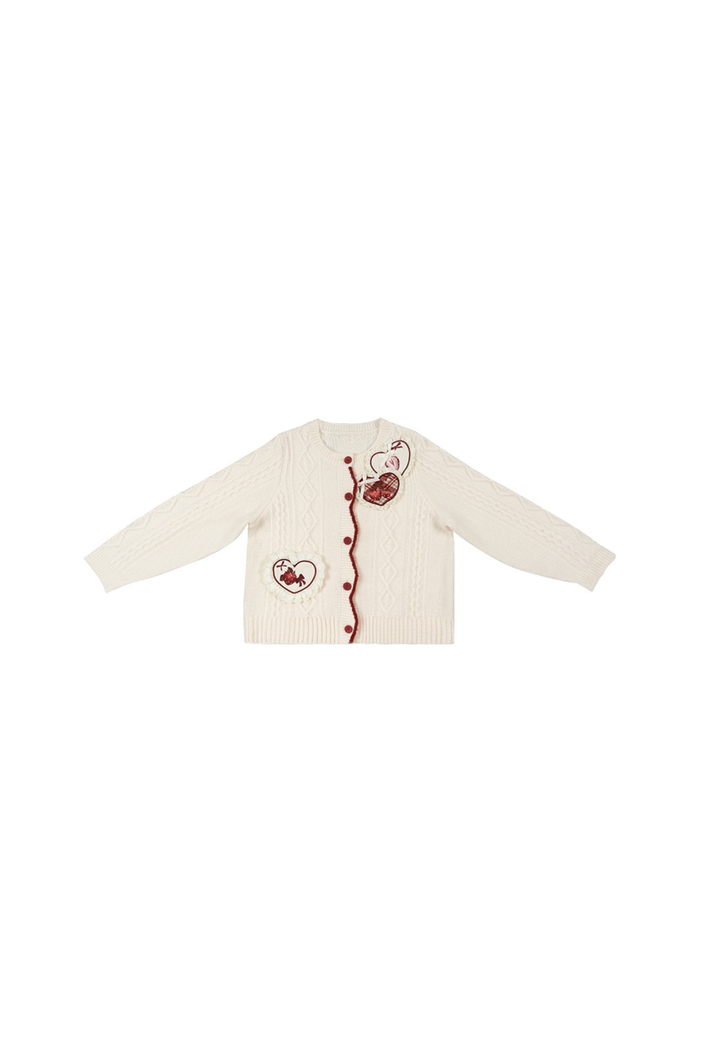 Strawberry Cream Cardigan + Skirt + High Neck Top + Hairpin