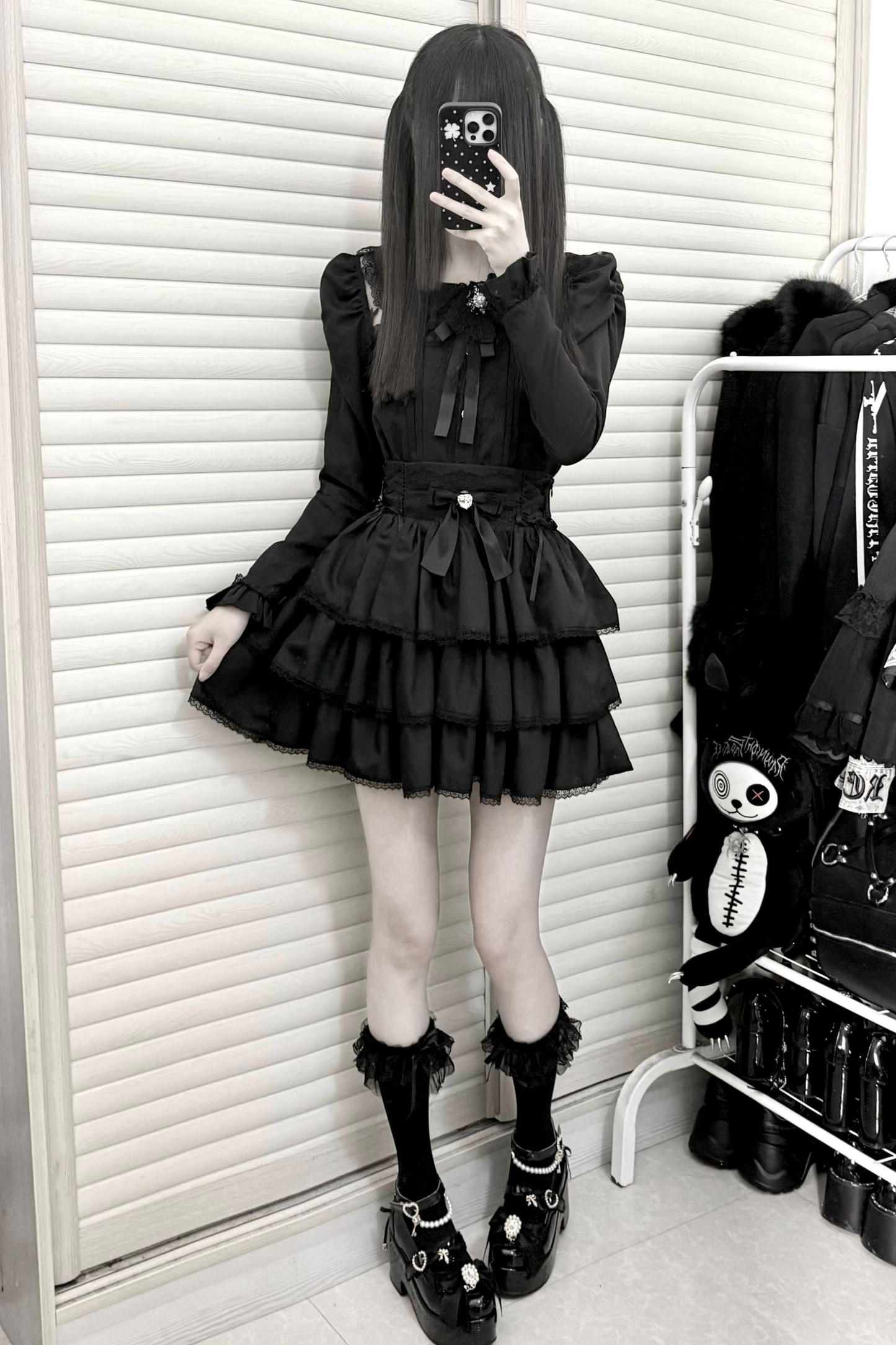 Dark Lace Top + Skirt