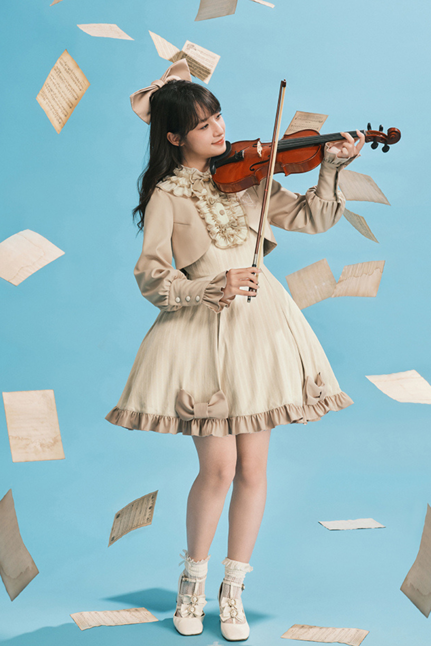 [pre-order] Retro College Lolita Dress + Sweet Ribbon Set