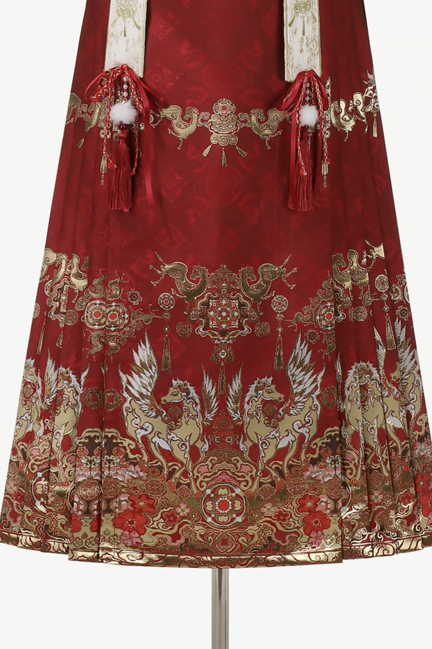 Retro Chinese-style Top + Skirt + Vest + Shoulder