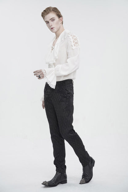 White Ruffled Collar Puff Sleeved Gothic Shirt