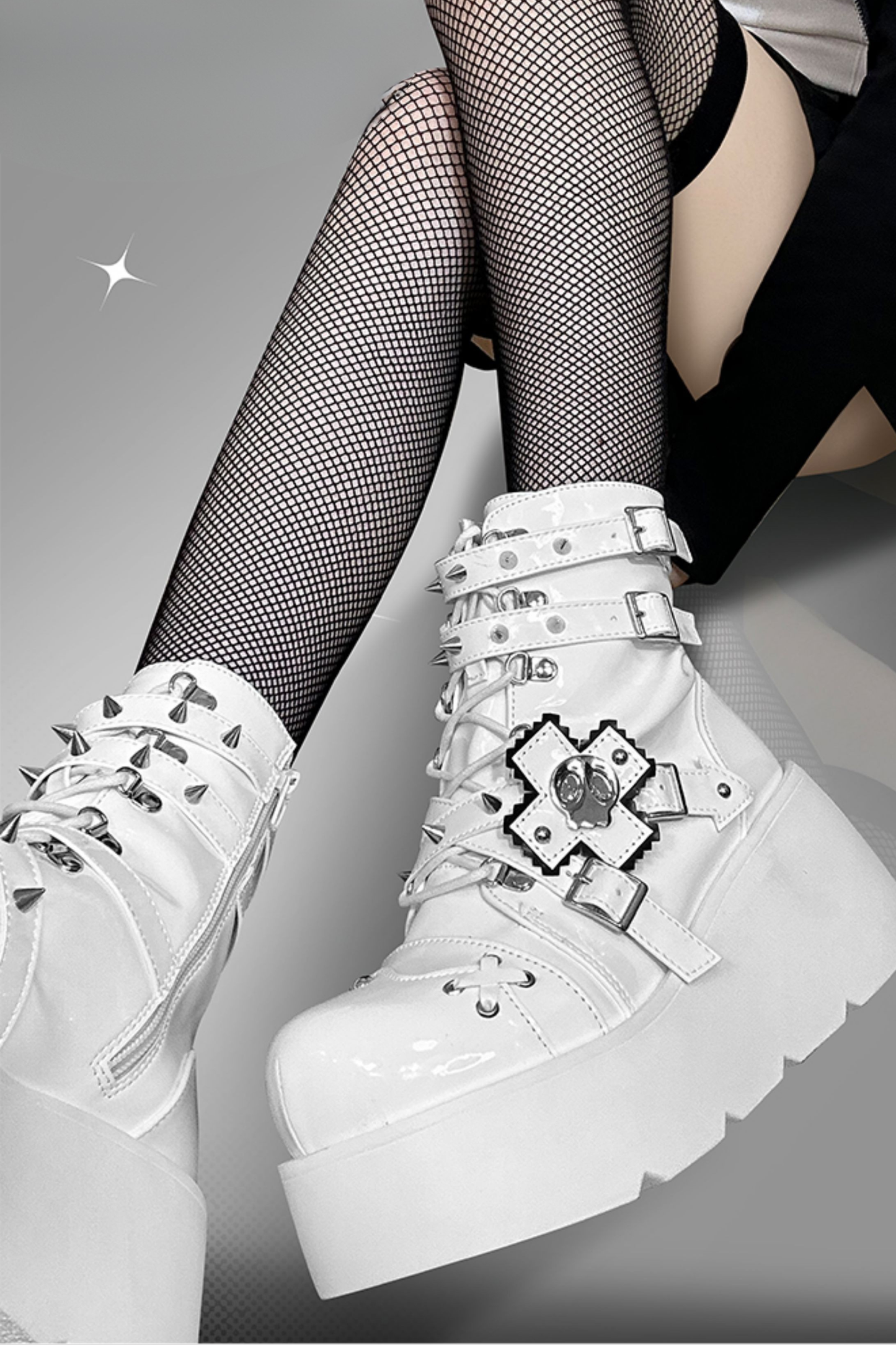 Punk Cat Small Skull Boots