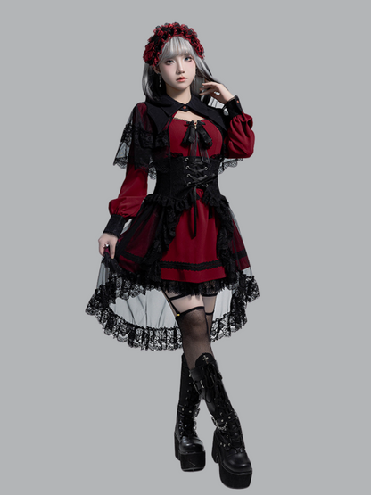Vampire Princess Sp Dress + Corset Tulle Lace Skirt