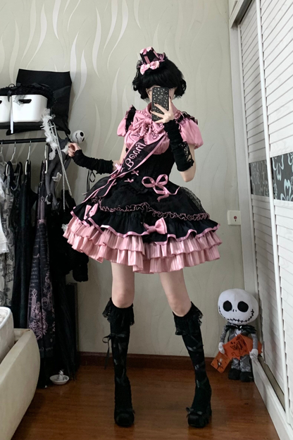 [pre-order Deadline: March 10] Candy Heartbeat Lolita Shirt + Jumper Skirt + Hat + Ribbon