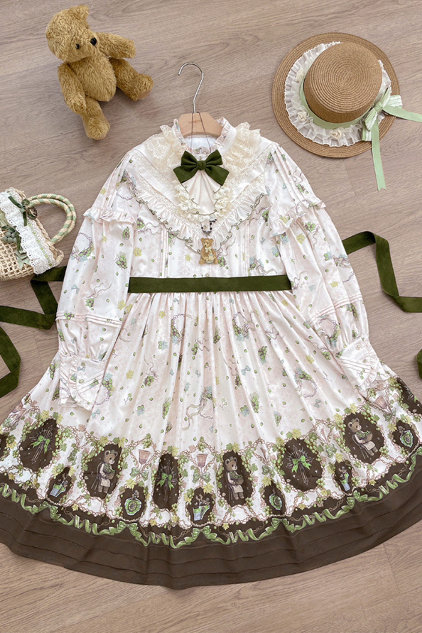 Winery Retro Bear Lolita Dress