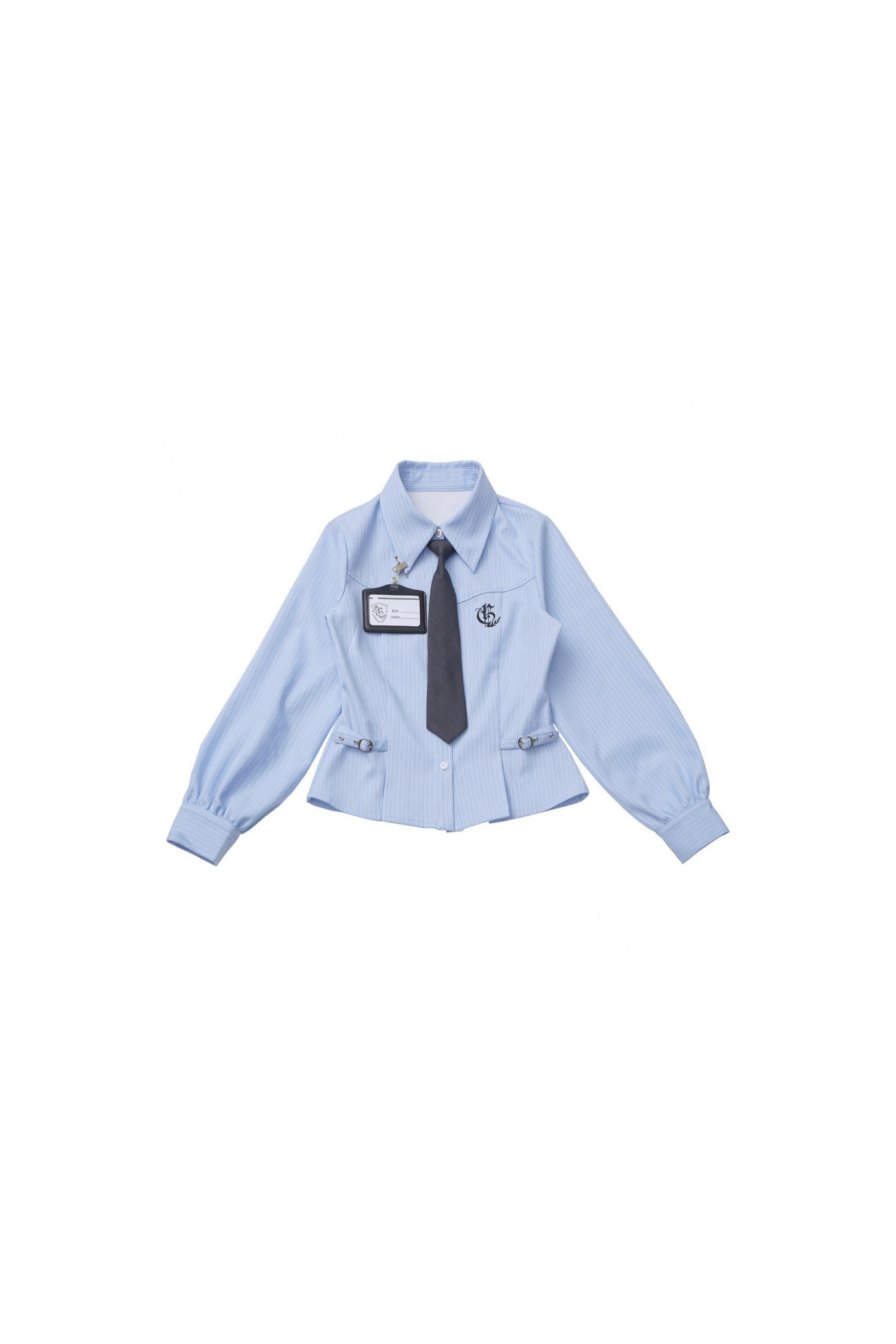 College Blue Shirt + Cardigan + Short Skirt + Long Skirt