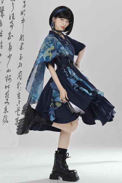Chinese-style Embroidery Dress + Belt + Girdle