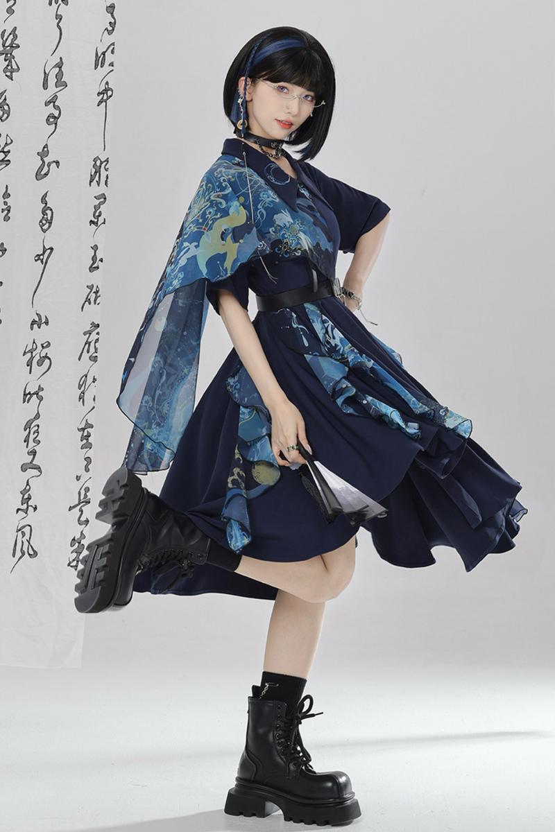 Chinese-style Embroidery Dress + Belt + Girdle